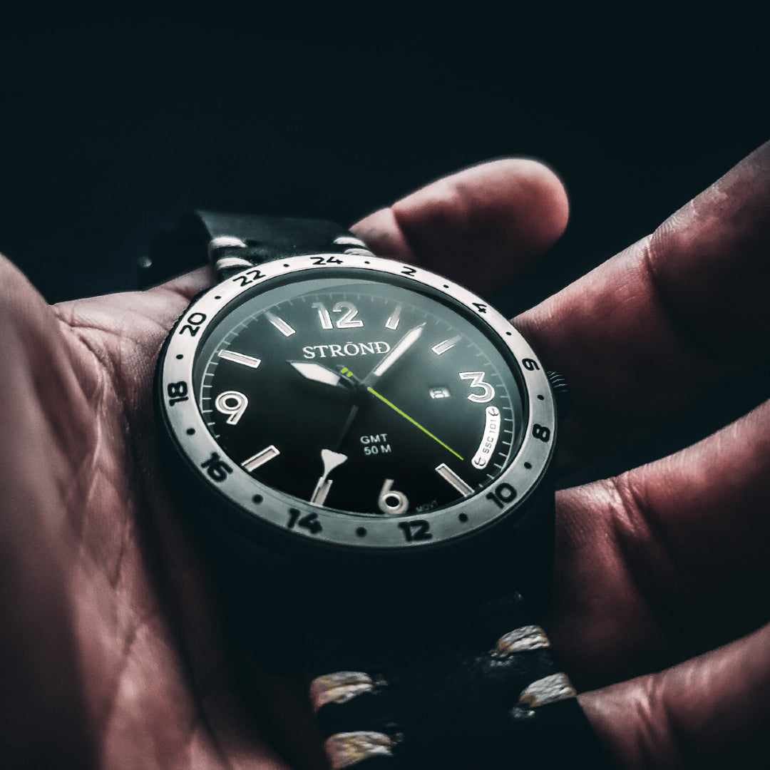 STROND SSC-101 24h GMT, All Black with Steel Bezel