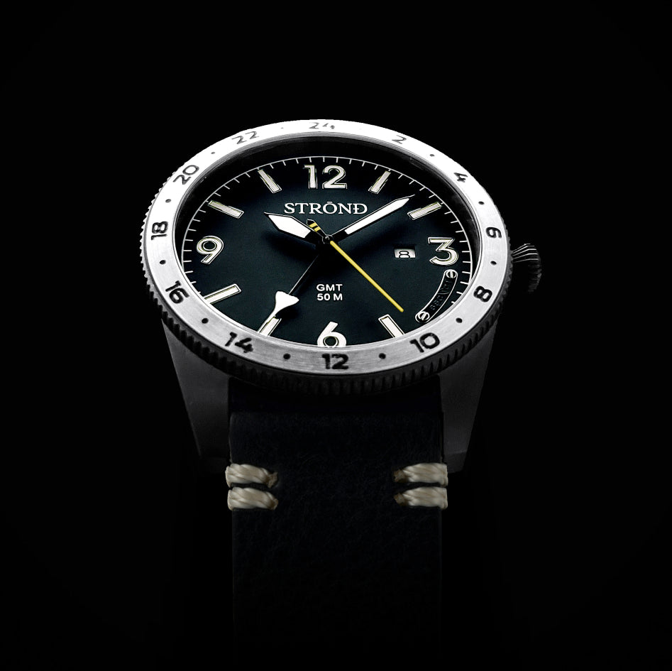 STROND SSC-101 24h GMT, All Black with Steel Bezel